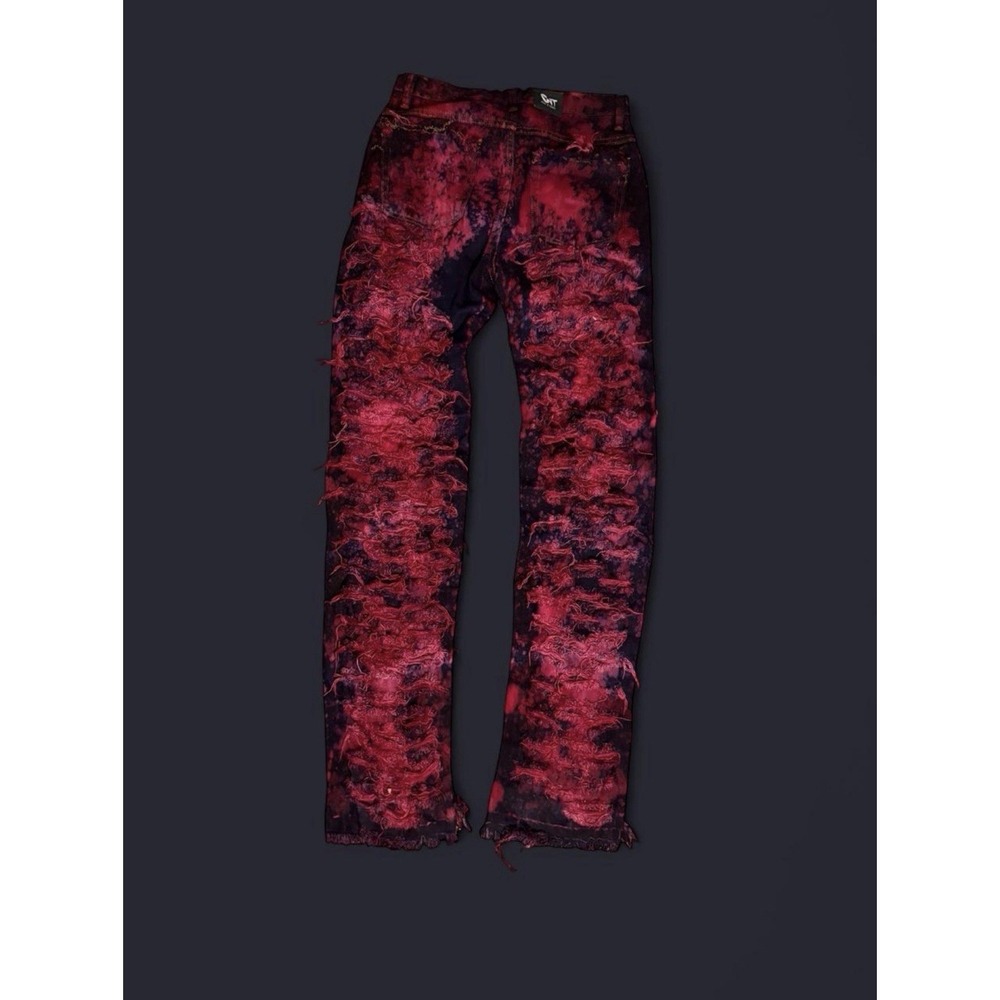 Rare Coal And Terry Red And‎ Black acid Wash Jeans Size 30x34 Men